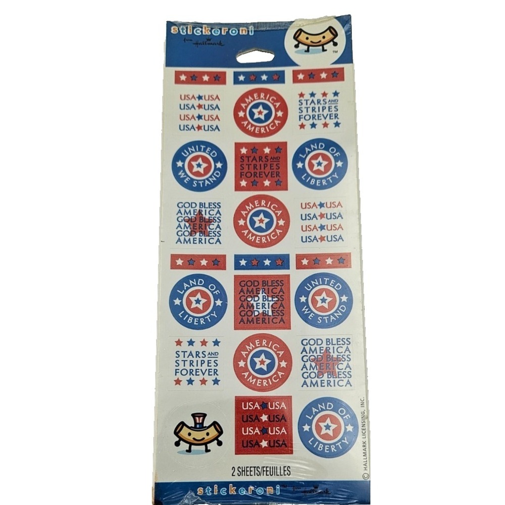 Hallmark Patriotic Stickers USA Americana Scrapbook July 4th Stickeroni